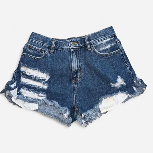 KanCan Pants - KanCan Ultra High Rise Distressed Denim Cutoff Shorts
